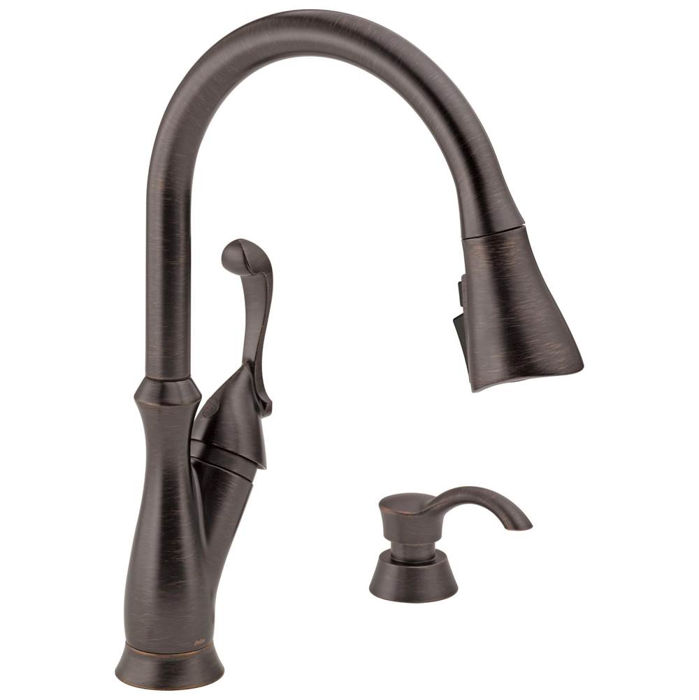 Delta Faucet Arabella™ Single Handle Pull-Down Kitchen Faucet with Soap Dispenser and ShieldSpray