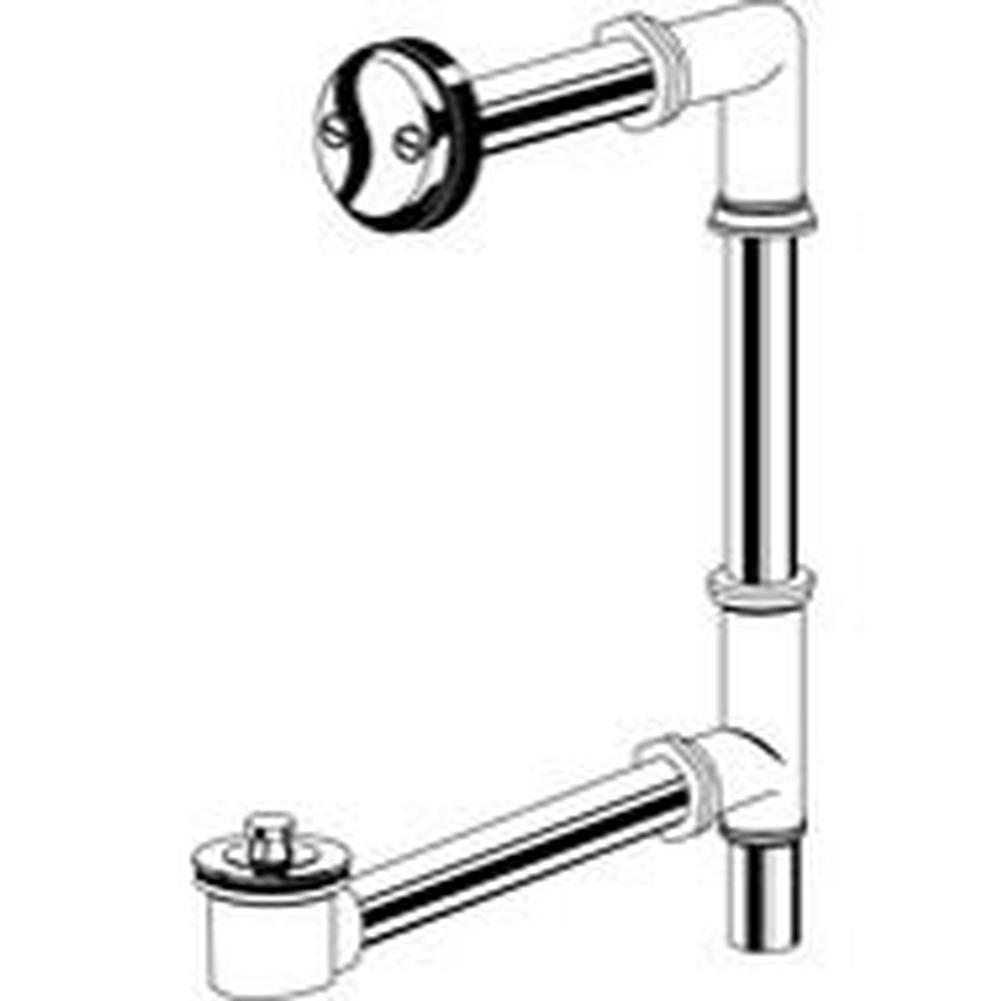Gerber Plumbing Gerber Classics Lift & Turn Thru-Wall 20 Gauge Drain for Standard Tub with 6 Inch Tailpiece & ''Clean Out Here'' Chrome