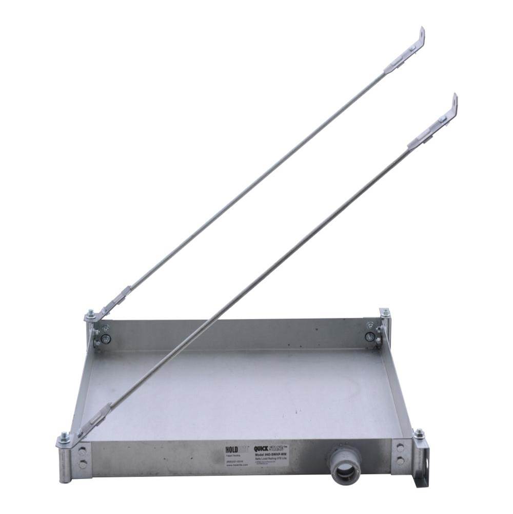 HoldRite Quick Stand Wall-Mounted Water Heater Platform/Drain Pan Metal Drain Fitting (24'' Diameter)