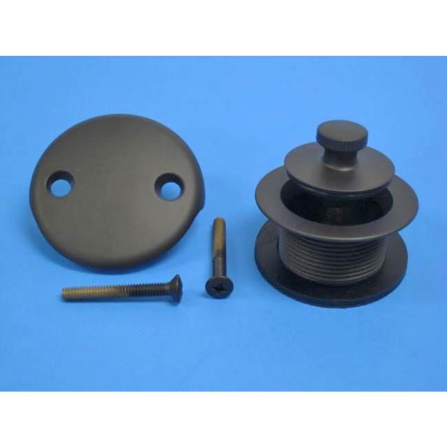 JB Products Push & Seal Strainer Oil Rubbed Bronze with two hole face plate and longer screws
