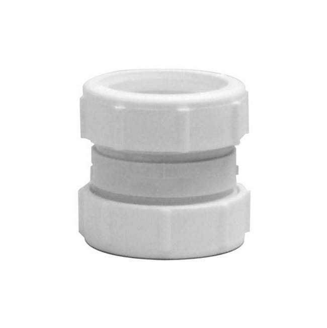 JB Products 1-1/2'' Close Slip Joint Coupling White PVC