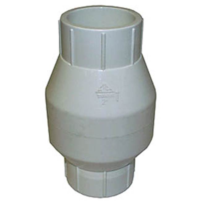Legend Valve 1-1/2'' S-611 PVC In-Line Check Valve with 1/2 lb. Stainless Steel Spring