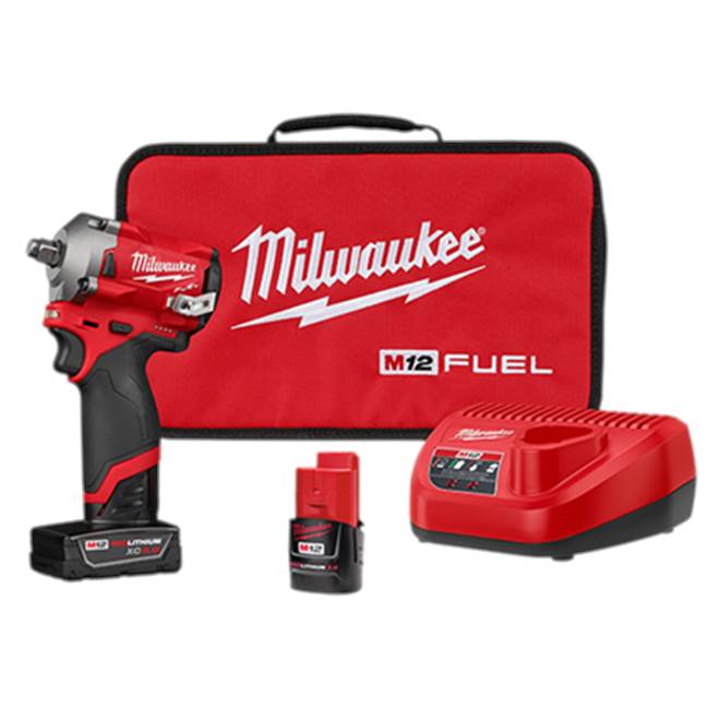 Milwaukee Tool M12 Fuel Stubby 1/2'' Impact Wrench Kit