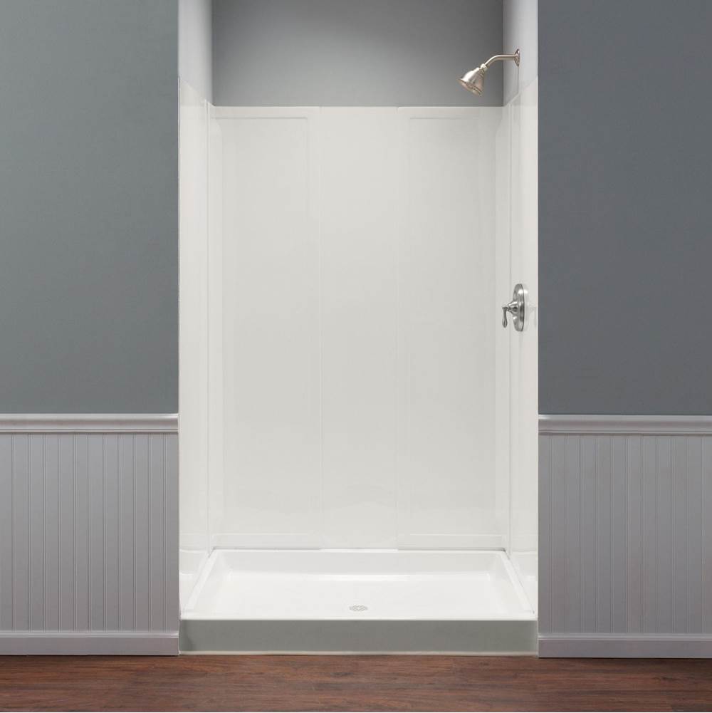 Mustee And Sons Durawall Shower Wall, White, Fits up to 60'' Wx40.5'' D Alcove