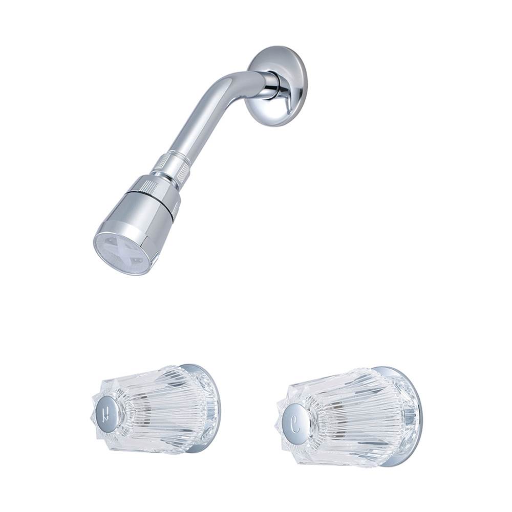Olympia SHOWER SET-8'' TWO ACRYLIC ROUND HDL SINGLE FUNC SHWR-CP