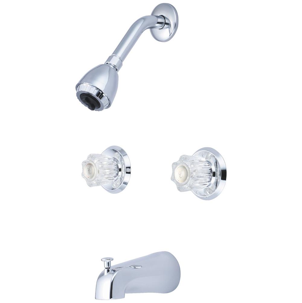 Olympia TUB and SHWR SET-8'' TWO ACRYLIC ROUND HDL 1/2'' IPS DVR TUB SPT SINGLE FUNC SHWR-CP