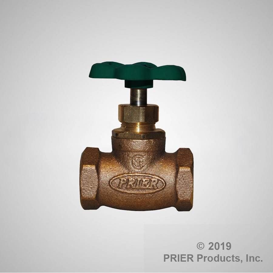 Prier Products Valve - Stop And Waste - 1/2''Swt - Green Handle