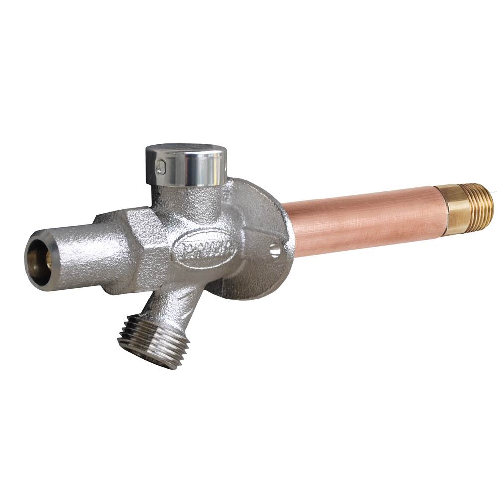 Prier Products P-264D 18'' Quarter Turn - Loose Key - Anti-Siphon Wall Hydrant - 1/2''Mptx1/2''Swt