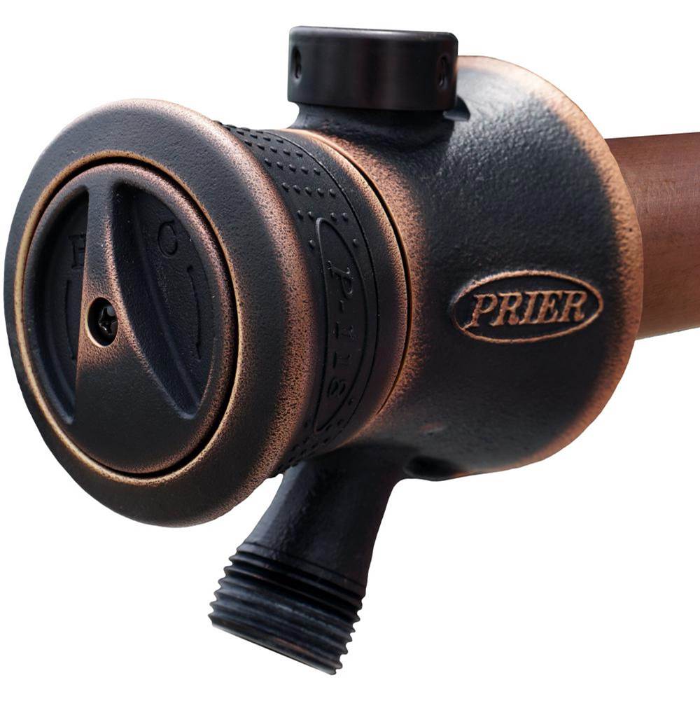 Prier Products P-118L 4'' Single Handle Hot And Cold Mixing Hydrant, Oil Rubbed Bronze; 1/2'' Plain Copper Ends