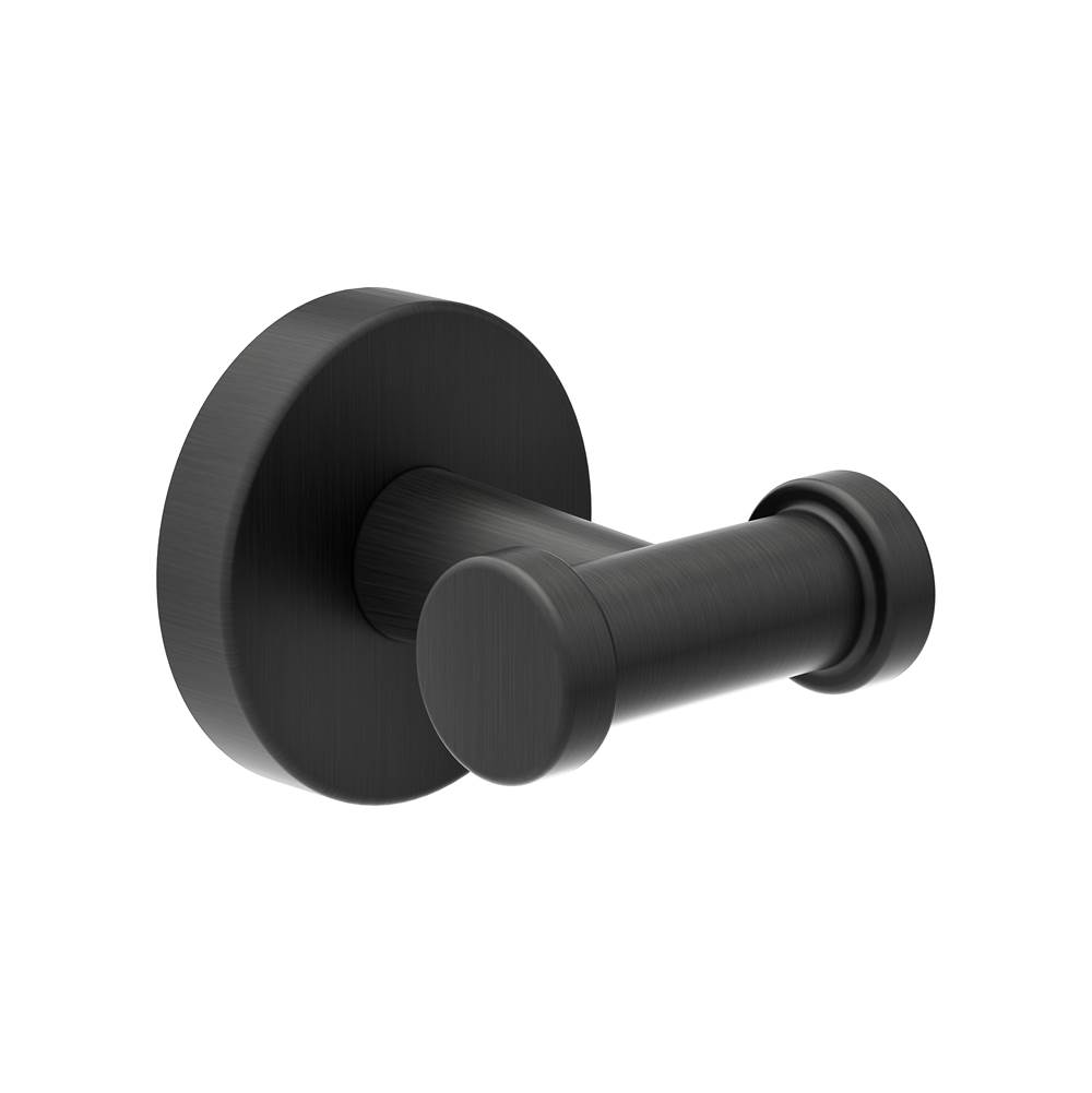 Symmons Dia Wall-Mounted Double Robe Hook in Matte Black