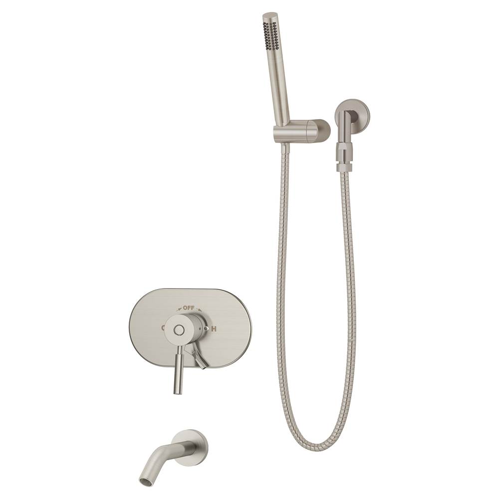 Symmons Sereno Single Handle 1-Spray Tub and Hand Shower Trim in Satin Nickel - 1.5 GPM (Valve Not Included)