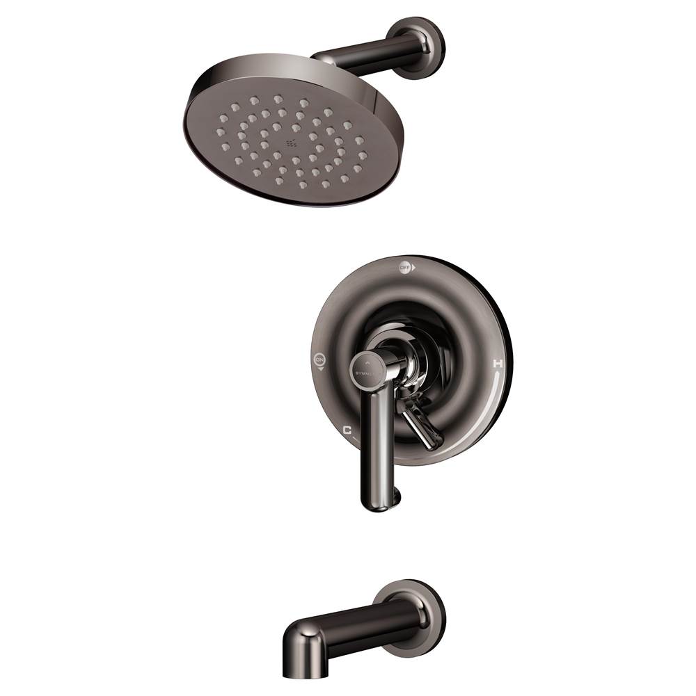 Symmons Museo Single Handle 1-Spray Tub and Shower Faucet Trim in Polished Graphite - 1.5 GPM (Valve Not Included)