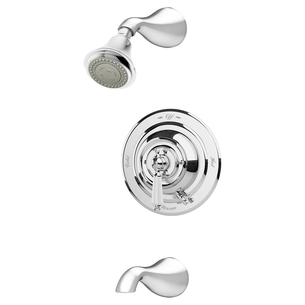 Symmons Carrington Single Handle 3-Spray Tub and Shower Faucet Trim in Polished Chrome - 1.5 GPM (Valve Not Included)