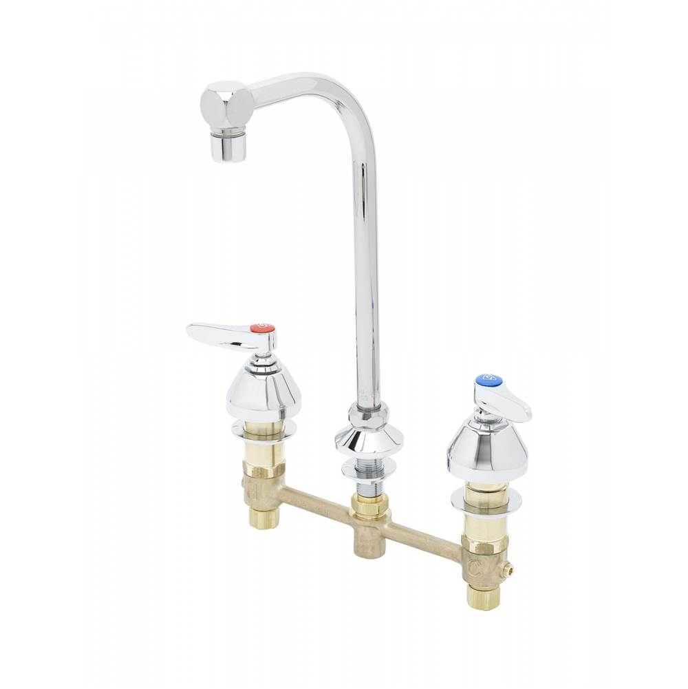 T&S Brass Medical Faucet, 8'' Deck Mount, Concealed Body, High-Arc Gooseneck & 2.2 GPM Aerator