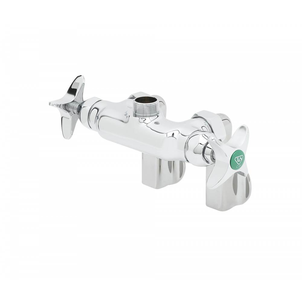 T&S Brass Wall Mount Mixing Faucet, Adjustable Arm Inlets, Less Nozzle