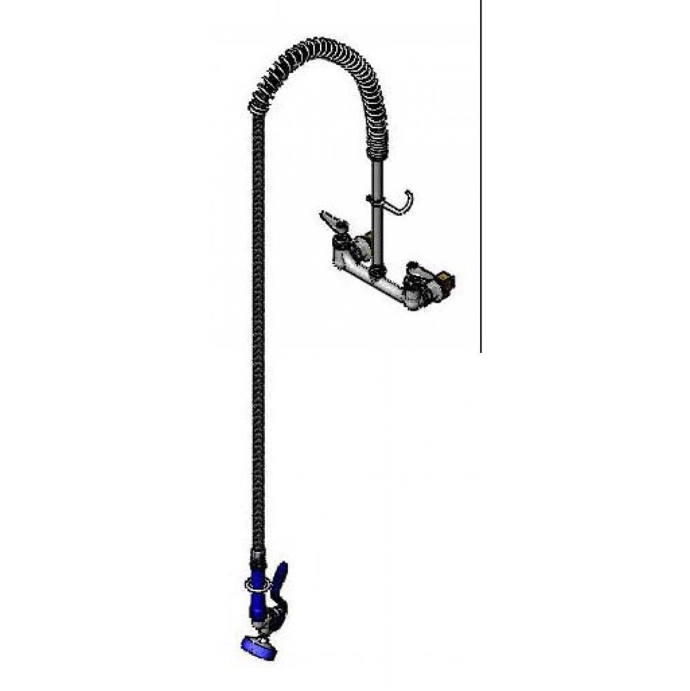 T&S Brass Pet Grooming: 8'' Wall Mount, Ohd Sprng, Blue 35 Ngle Spy Vlv, 12'' Riser, 72'' Ss Flx Hse PET GROOMING