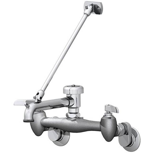 Union Brass Manufacturing Company Service Sink Faucet - Long Spout, Brace & Vacuum Breaker, Polished