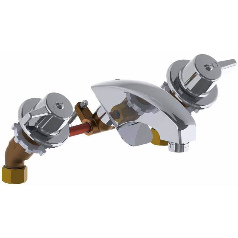 Union Brass Manufacturing Company Slantback Lavatory Faucet - Slantback, 1/4 Turn Vlvs, Wrist Hdls, with Pop-Up