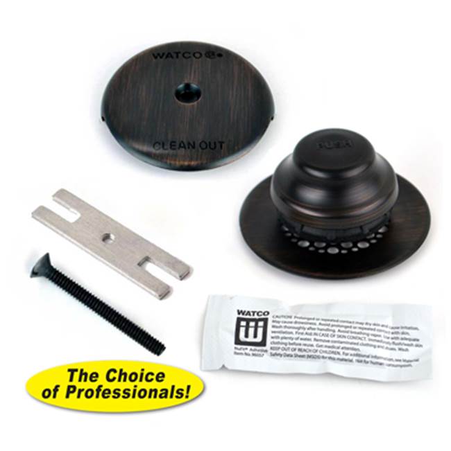 Watco Manufacturing Universal Nufit Foot Actuated Trim Kit - Silicone Rubbed Bronze Grid Strainer