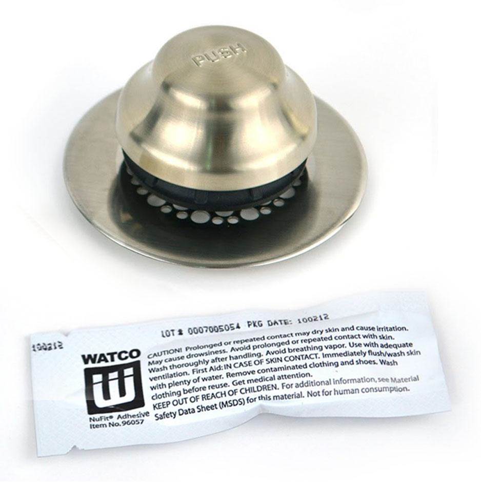 Watco Manufacturing Universal Nufit Fa Tub Closure - Silicone Chrome Brushed Grid Strainer