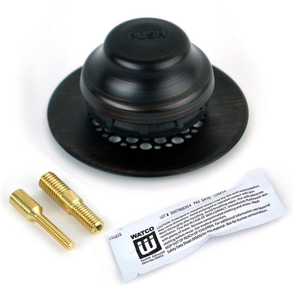 Watco Manufacturing Universal Nufit Fa Tub Closure - Silicone Rubbed Bronze Grid Strainer 3/8-5/16 And No.10-24 Adapter Pins