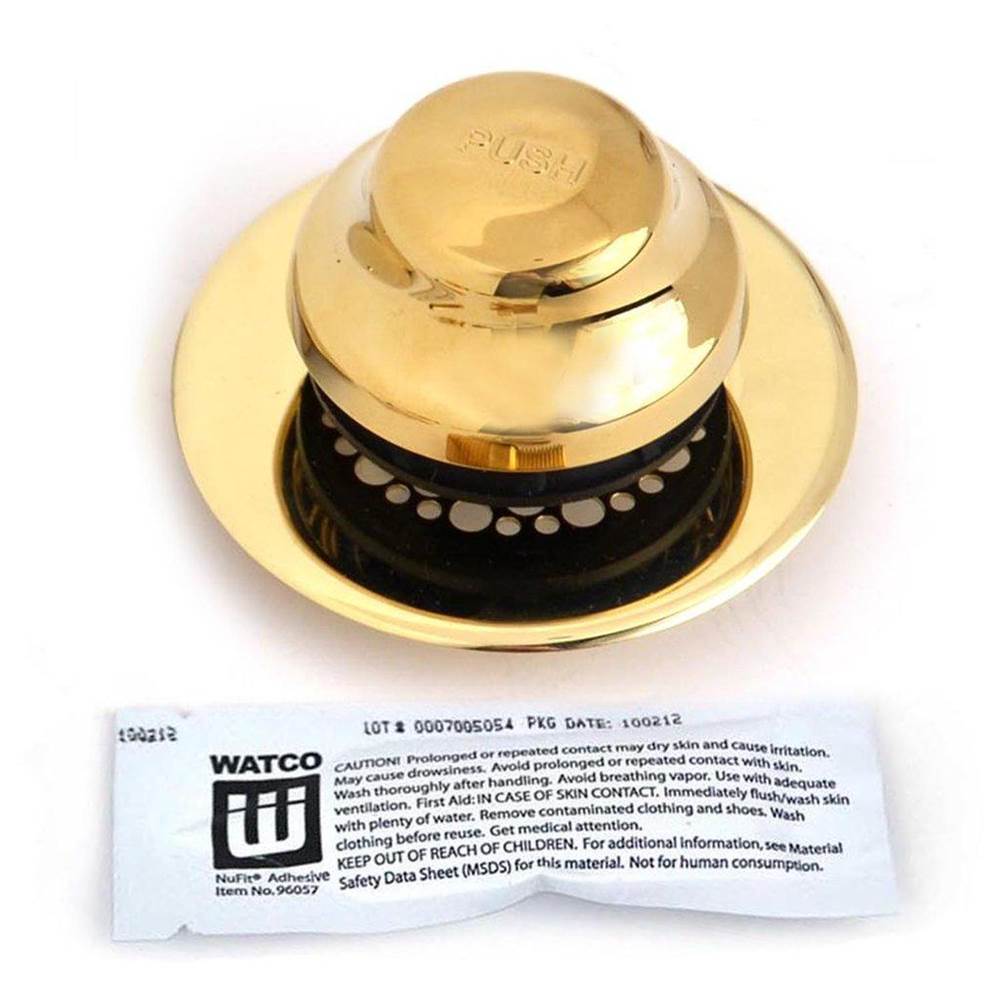 Watco Manufacturing Universal Nufit Fa Tub Closure - Silicone Polished Brass ''Pvd'' Grid Strainer