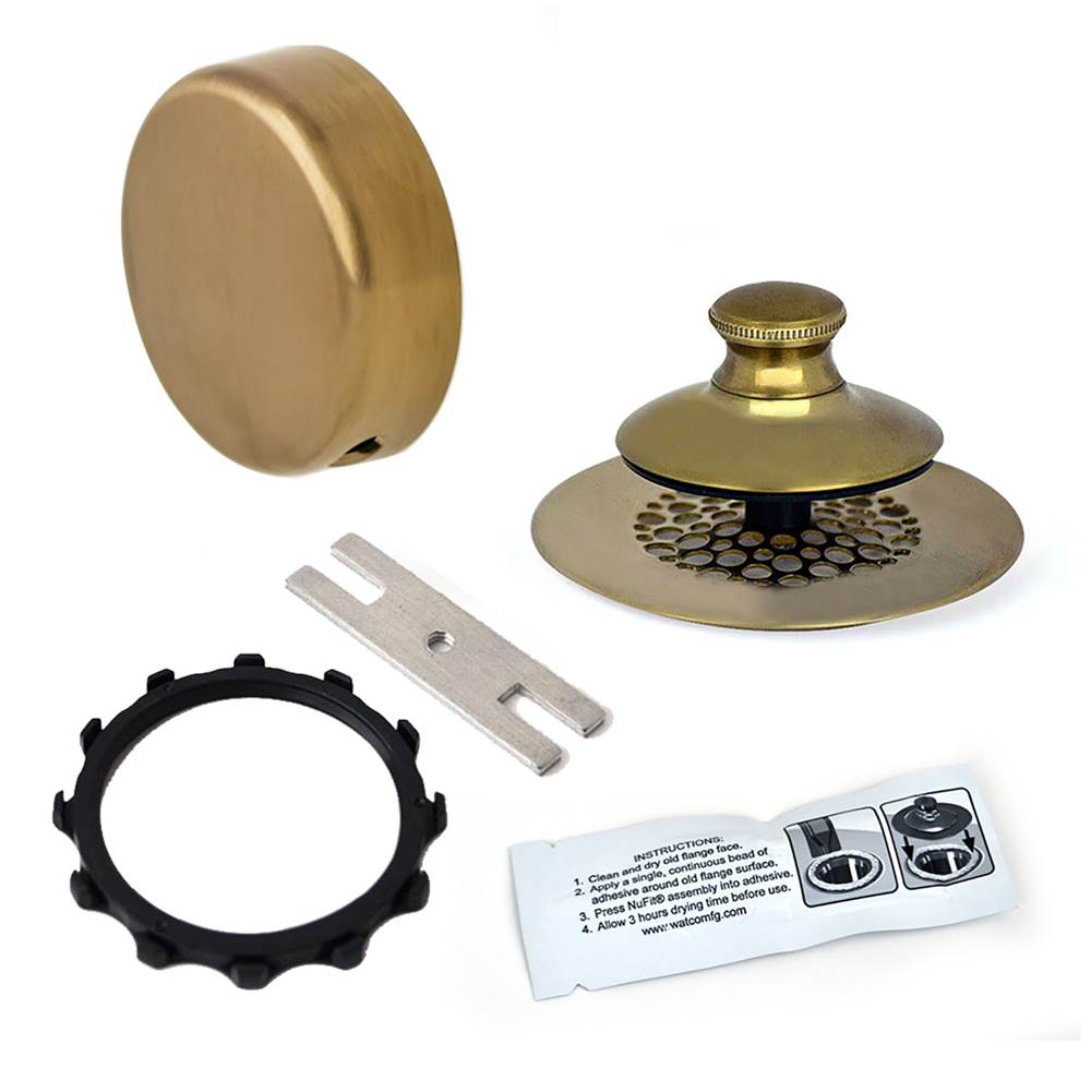 Watco Manufacturing Universal Nufit Innovator Pp Trim Kit - Silicone Polished Brass ''Pvd'' Grid Strainer Carded