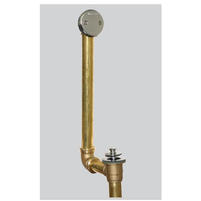 Watco Manufacturing Presflo Direct Drain 2-Hole Bath Waste 17G Brass Brs Chrome Plated 1 In Extension