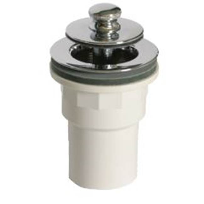 Watco Manufacturing Push Pull Tub Closure W/Spigot Adapter Sch 40 Pvc Pvc Brushed Nickel
