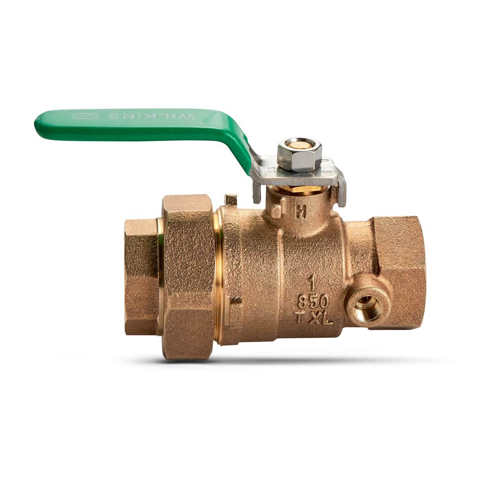 Zurn Industries 1'' 850XL Full Port Bronze Ball Valve, tapped, with single union body