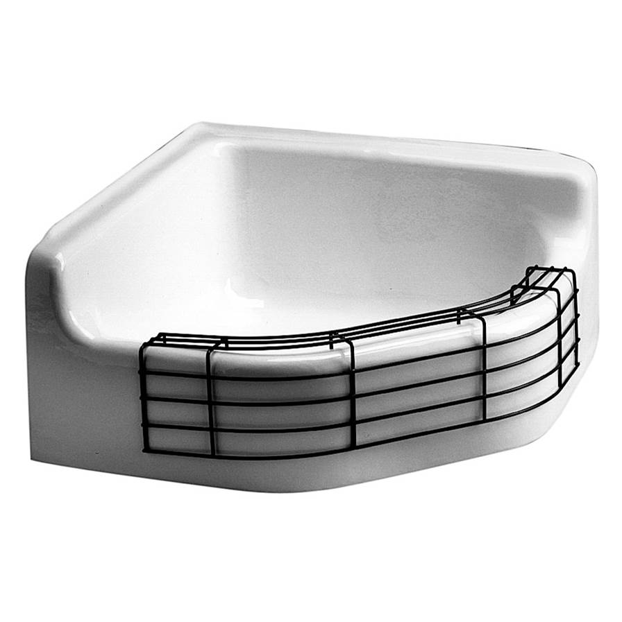 Zurn Industries 28x28 Floor Sink, 8'' Front, Channeled Bottom, White Enameled Cast Iron