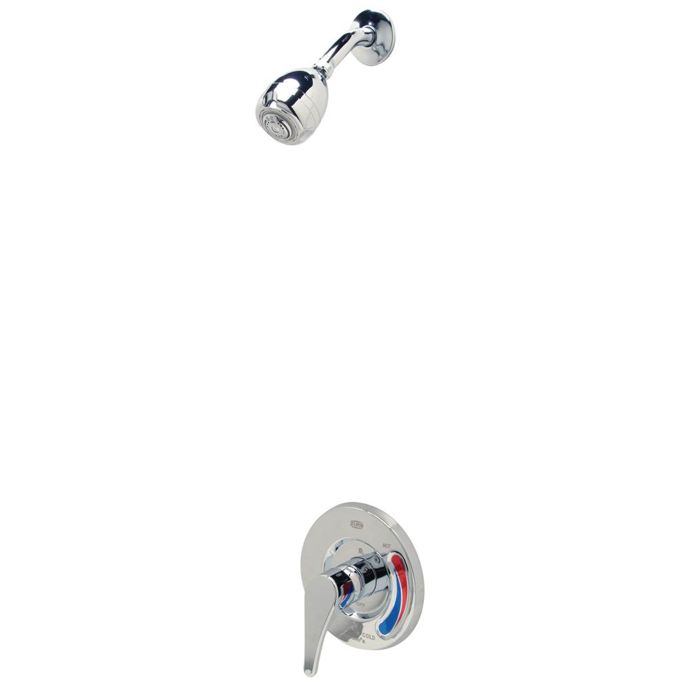 Zurn Industries Temp-Gard® III Pressure-Balanced Shower Valve With Wall-Mount Shower Head and NPT Connections, Chrome-Plated