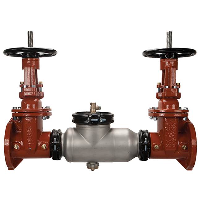 Zurn Industries 3'' 350AST Double Check Backflow Preventer with flanged end inlet and grooved outlet OSandY gate Vlvs