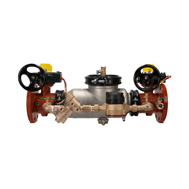 Zurn Industries 6'' 350ASTDA Double Check Detector Backflow Preventer with flanged end inlet and grooved outlet OSandY gate Vlvs