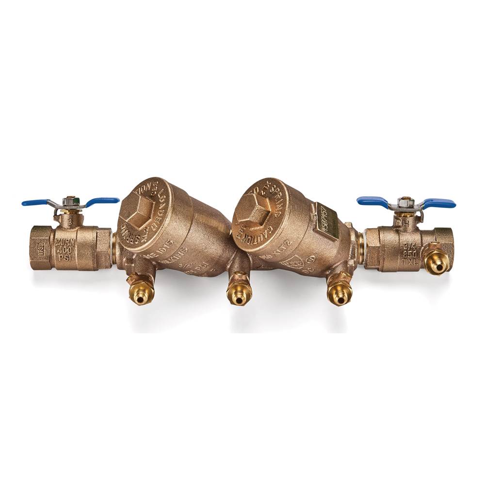 Zurn Industries 1'' 950XLT Double Check Backflow Preventer with ''Fast Test'' test cocks