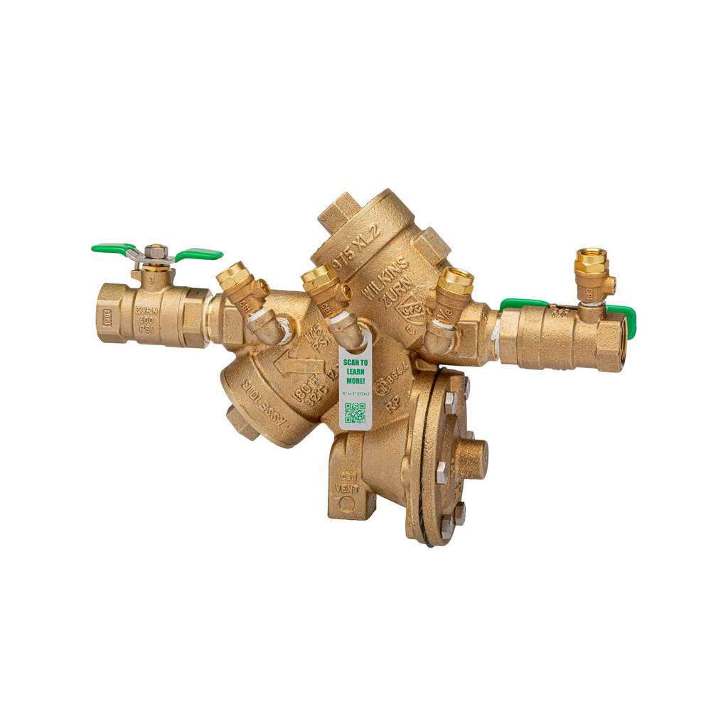 Zurn Industries 3/4'' 975Xl2 Reduced Pressure Principle Backflow Preventer With Test Cocks Oriented Face Up