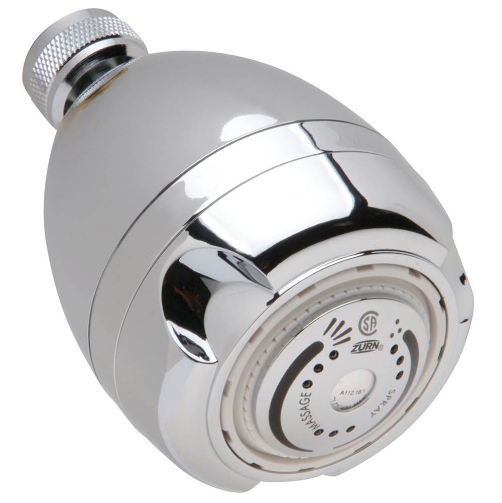 Zurn Industries Temp-Gard® Water-Conserving 1.5 gpm Shower Head with Brass Ball Joint Connector in Chrome