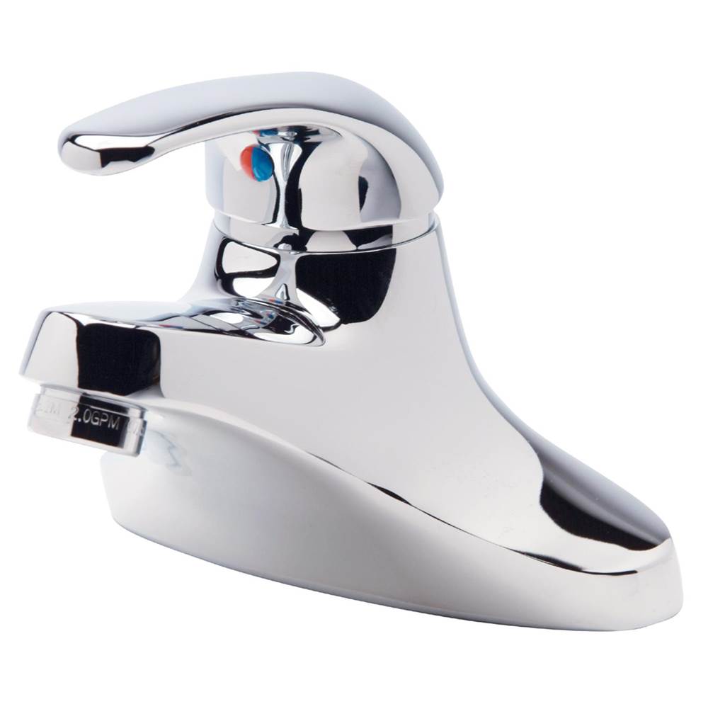 Zurn Industries AquaSpec® 4'' Single-Control Faucet, 4 3/4'' Spout, 0.5 gpm Vandal-Resist Pressure-Comp Spray, Lever Handle, Pop-up Drain