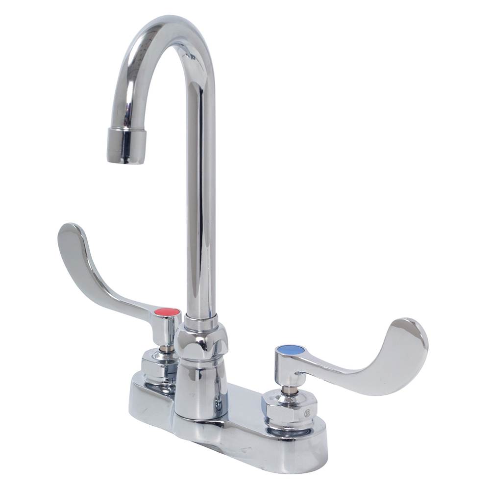 Zurn Industries AquaSpec® Gooseneck Faucet, 4'' Centerset, 3 ½'' Spout, 1.5 gpm Laminar Flow Control in Spout Base, 4'' Wrist Blade Handles