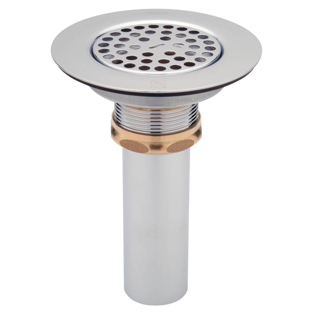 Zurn Industries Flat Grid Sink Strainer with Wide Top for 3'' Drain Openings, Chrome-Plated Brass
